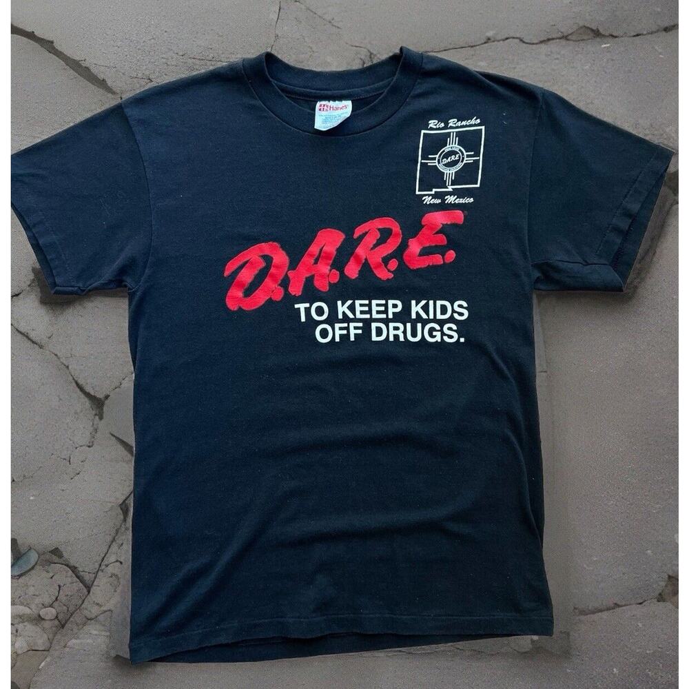 Vintage Dare Shirt Small Black 90s To Keep Kids Off Drugs Promo New Mexico